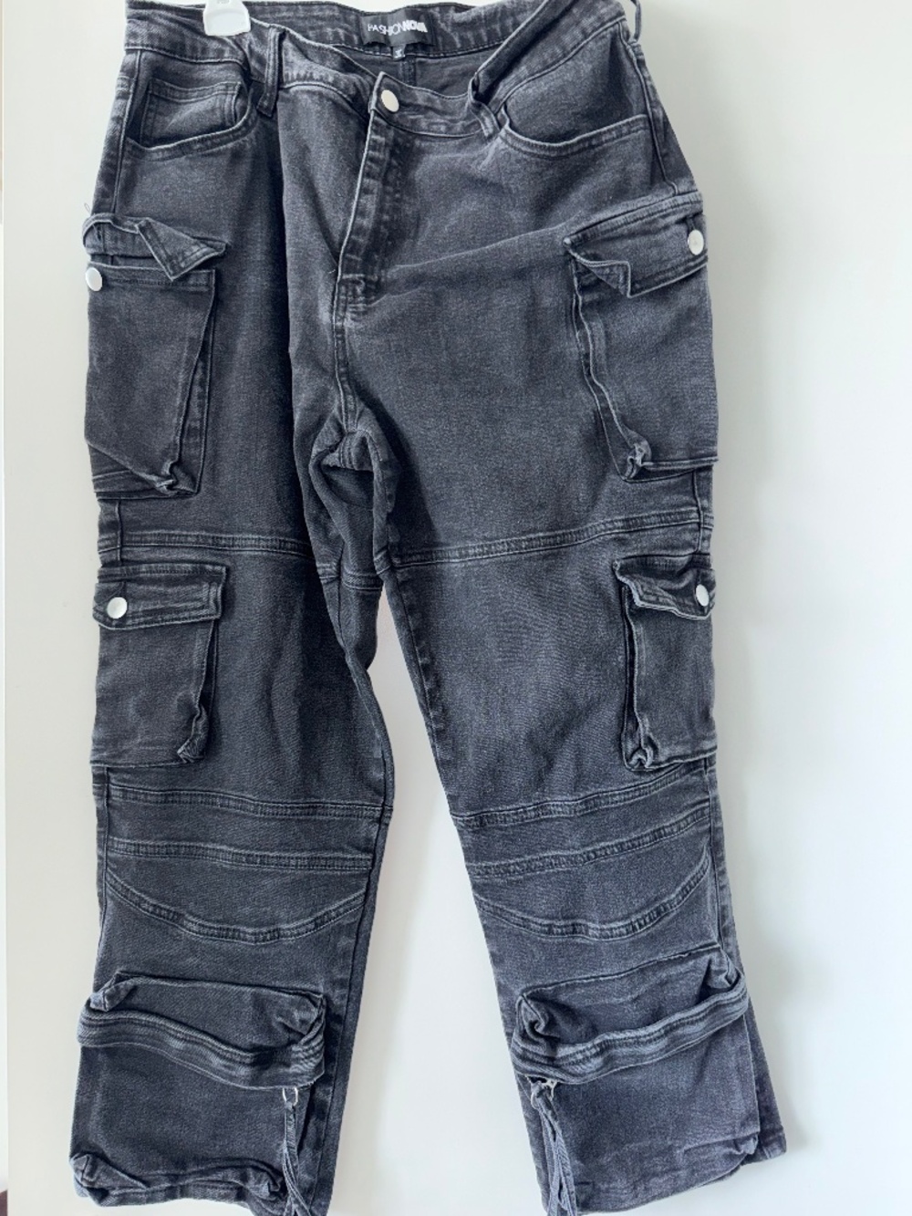 Black/Gray Fashion Nova Cargo pants- Size 14 petit